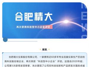 合肥精大儀表股份有限公司再次獲得科技型中小企業(yè)評(píng)定，創(chuàng)新引
